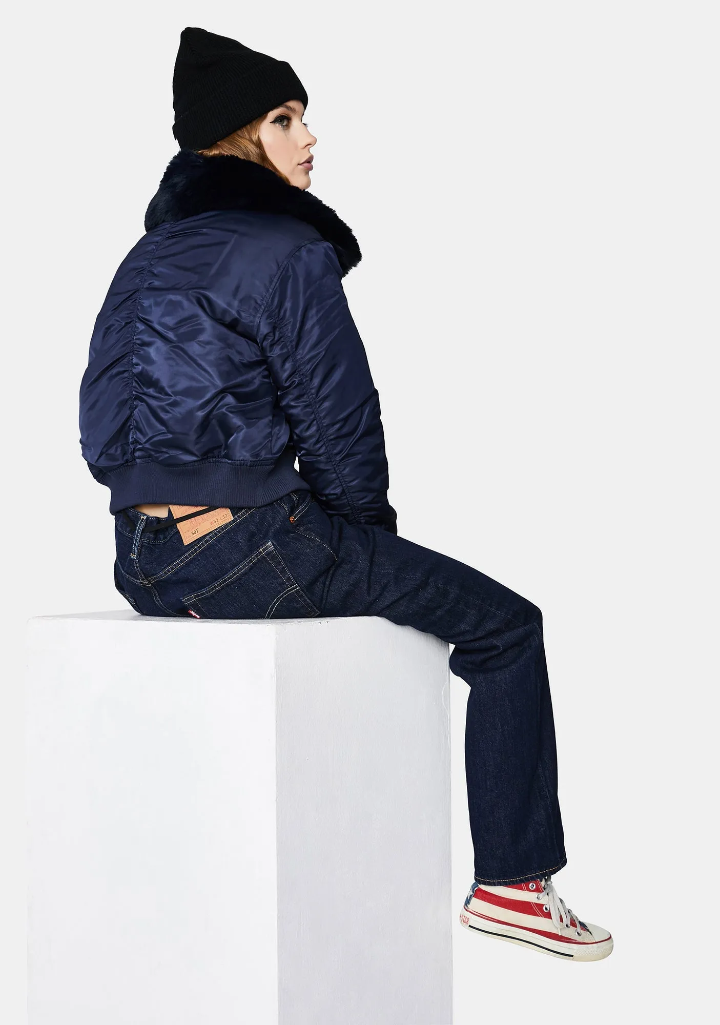 Faux Fur Bomber Jacket sold by Dolls Kill product image thumbnail 4