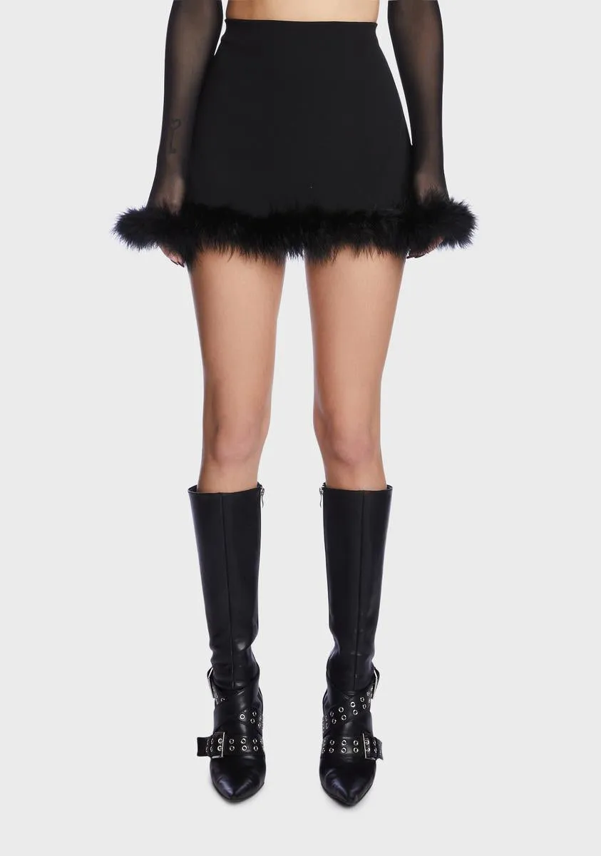Been Busy Marabou Mini Skirt sold by Dolls Kill