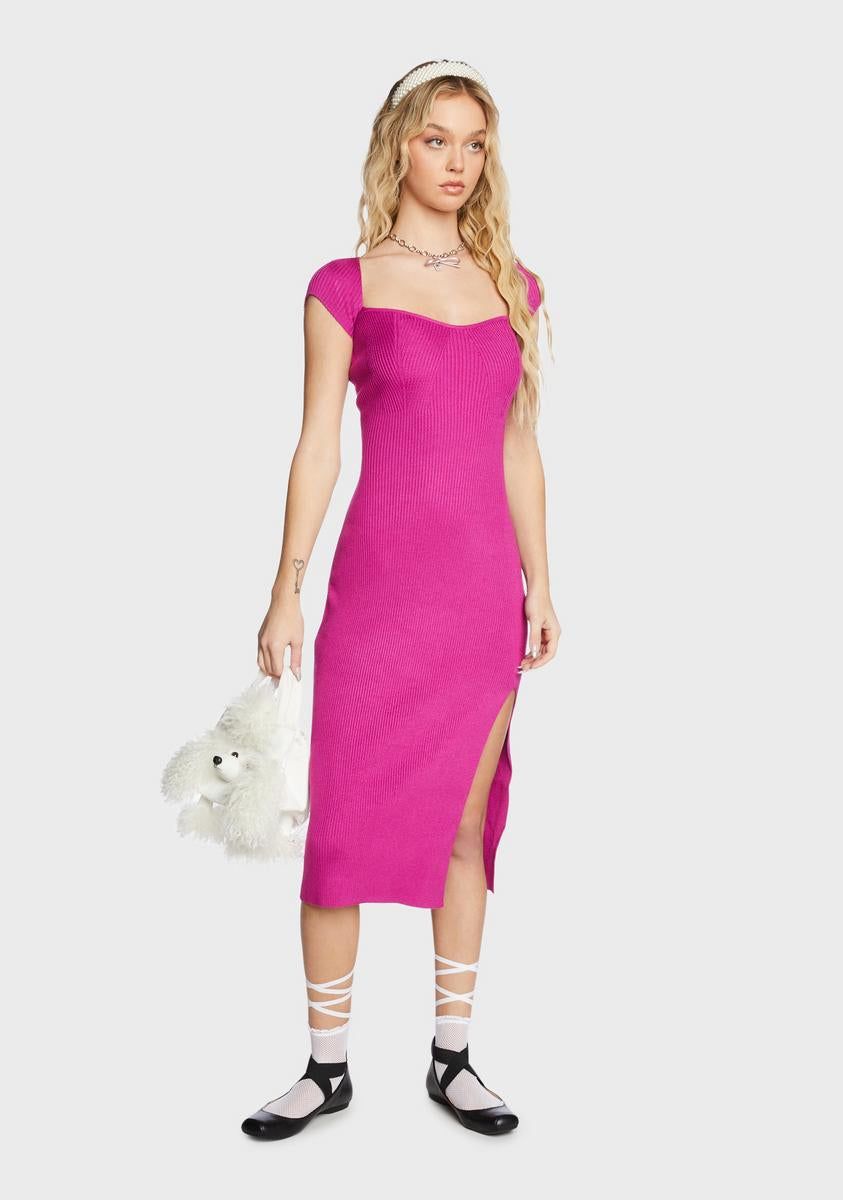 Magenta Big Reveal Midi Dress sold by Dolls Kill product image thumbnail 5