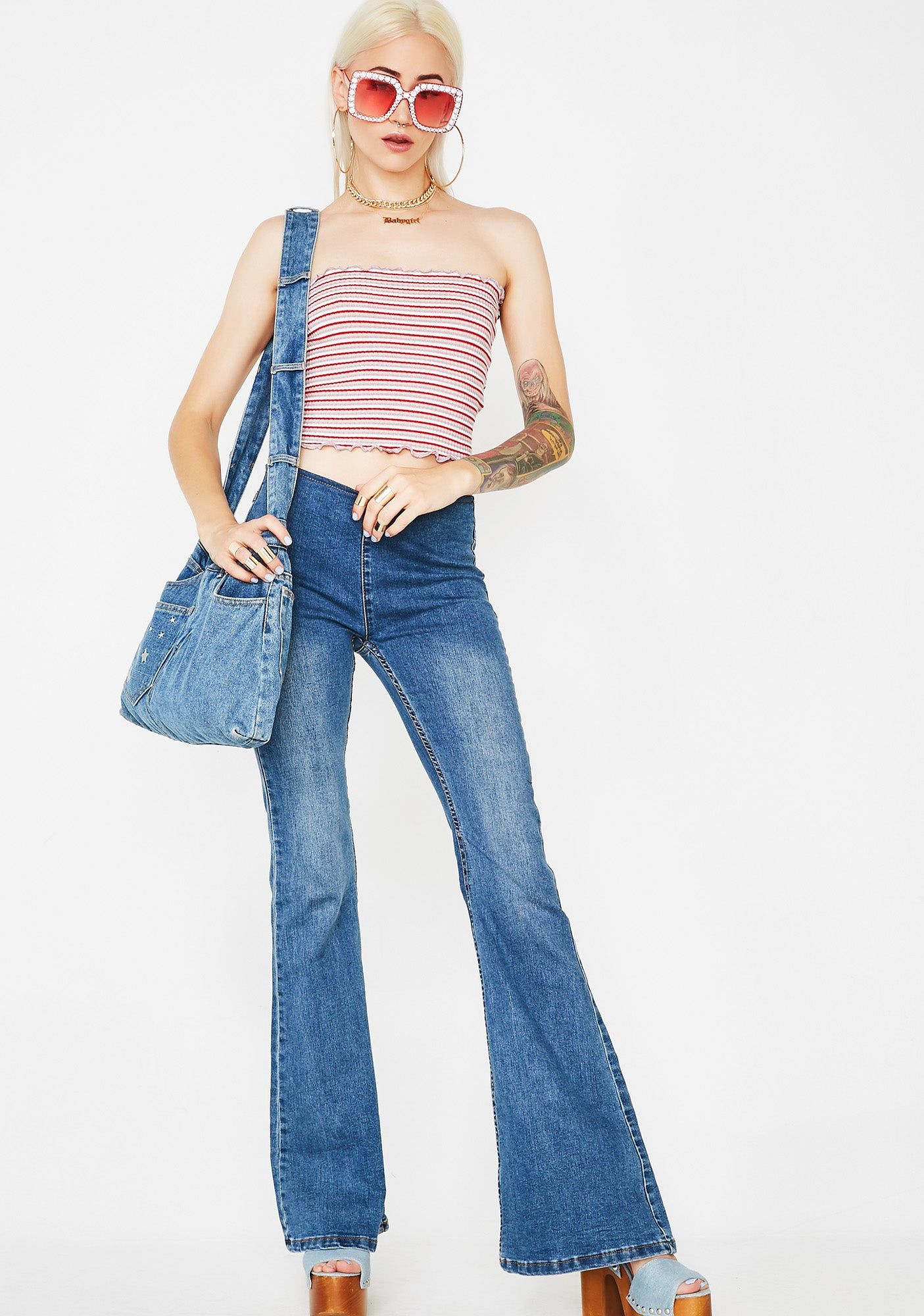 Scarlet Smoking Daisies Tube Top sold by Dolls Kill product image thumbnail 5