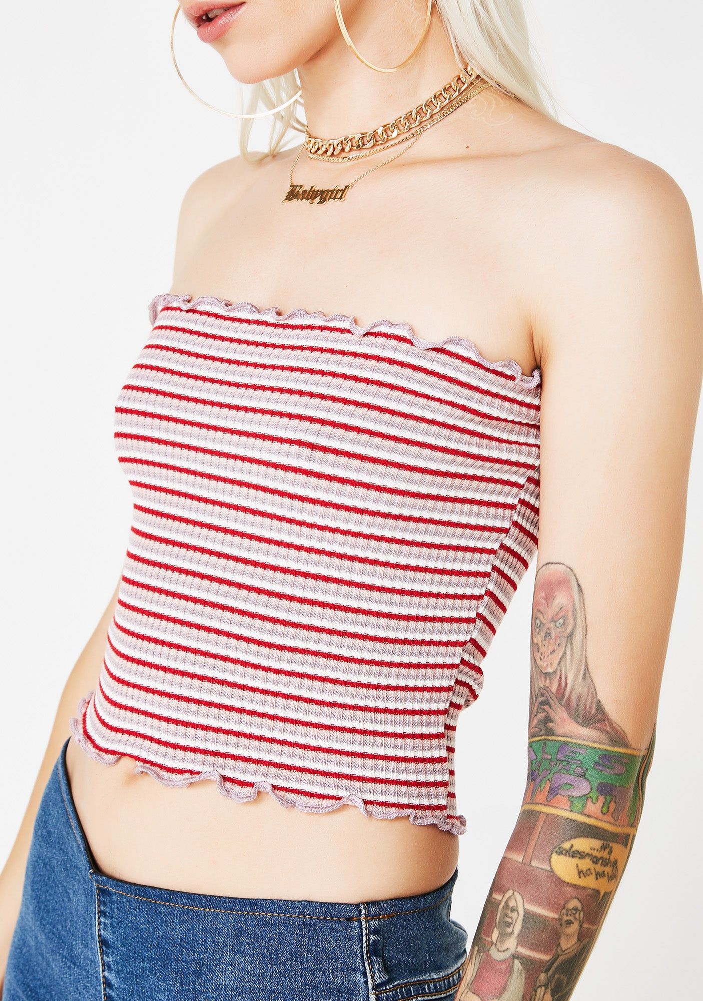 Scarlet Smoking Daisies Tube Top sold by Dolls Kill product image thumbnail 3