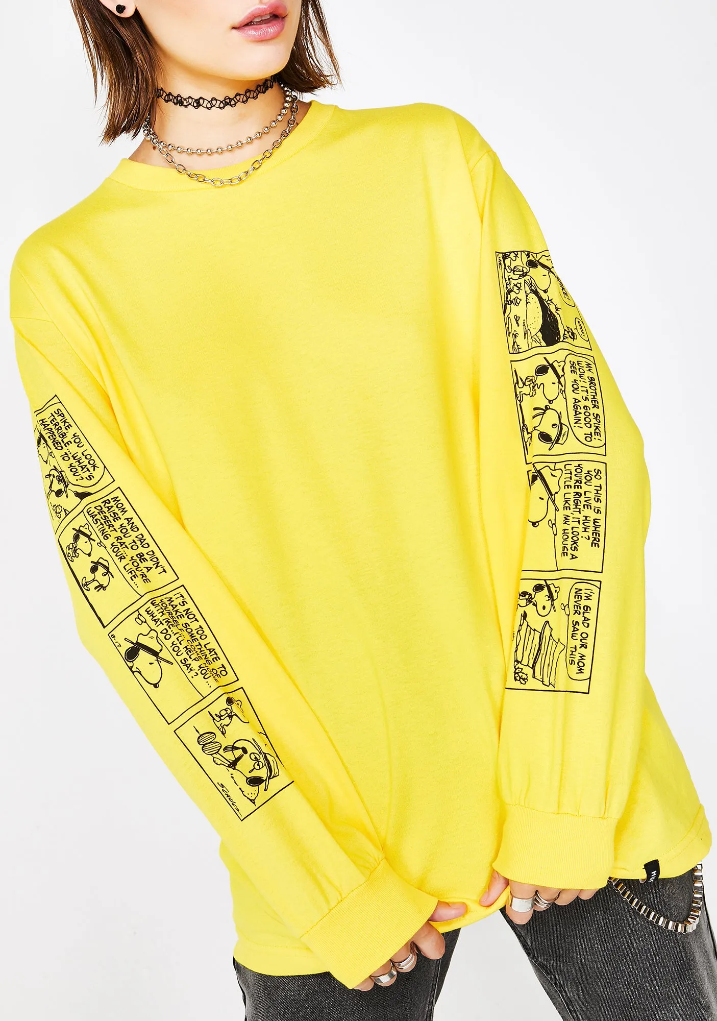 Peanuts Spike Stripe Long Sleeve Tee sold by Dolls Kill product image thumbnail 4