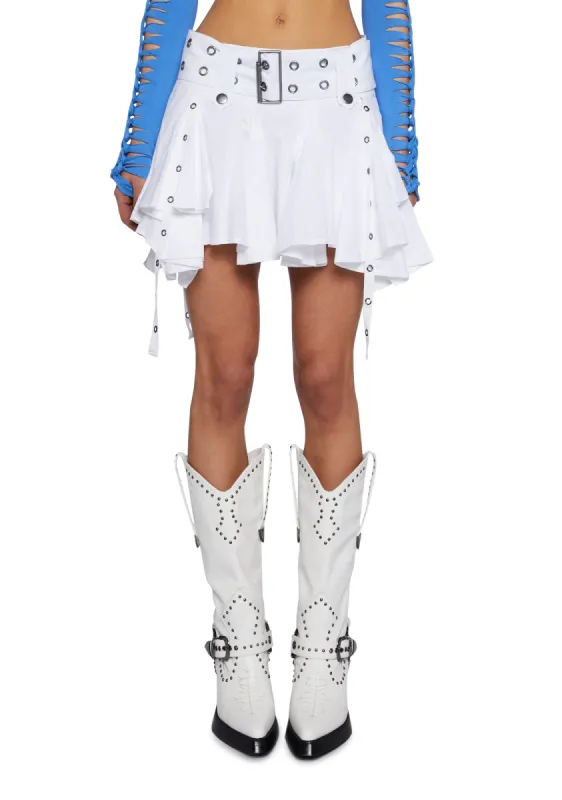 War With Nature Mini Skirt-White sold by Dolls Kill