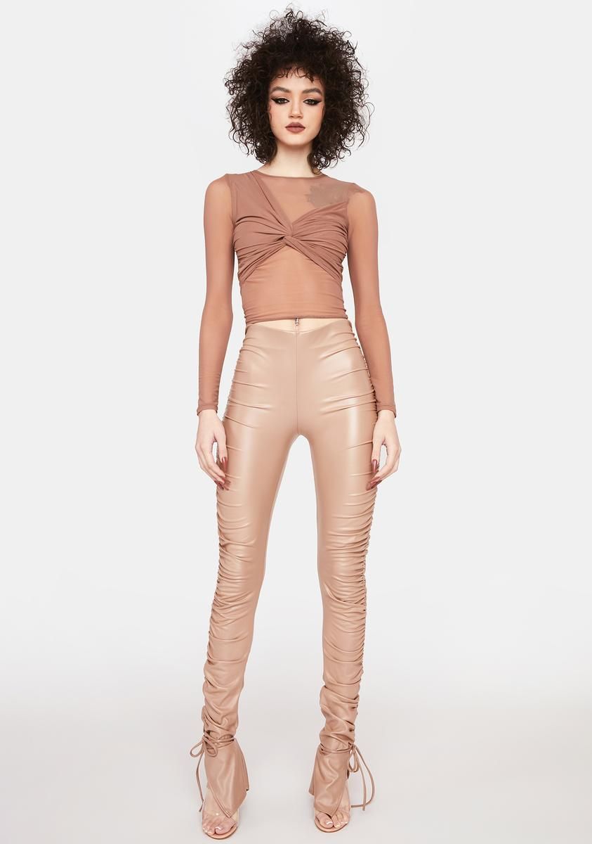 Latte Feelin' Spicy Ruched Pants sold by Dolls Kill product image thumbnail 5