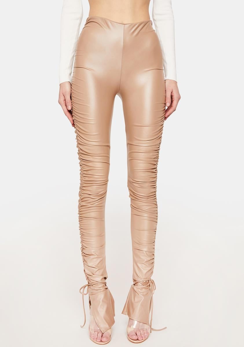 Latte Feelin' Spicy Ruched Pants sold by Dolls Kill
