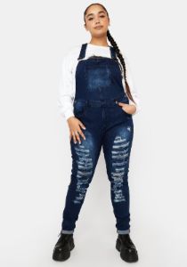 Plus Weekend Plans Denim Overalls sold by Dolls Kill