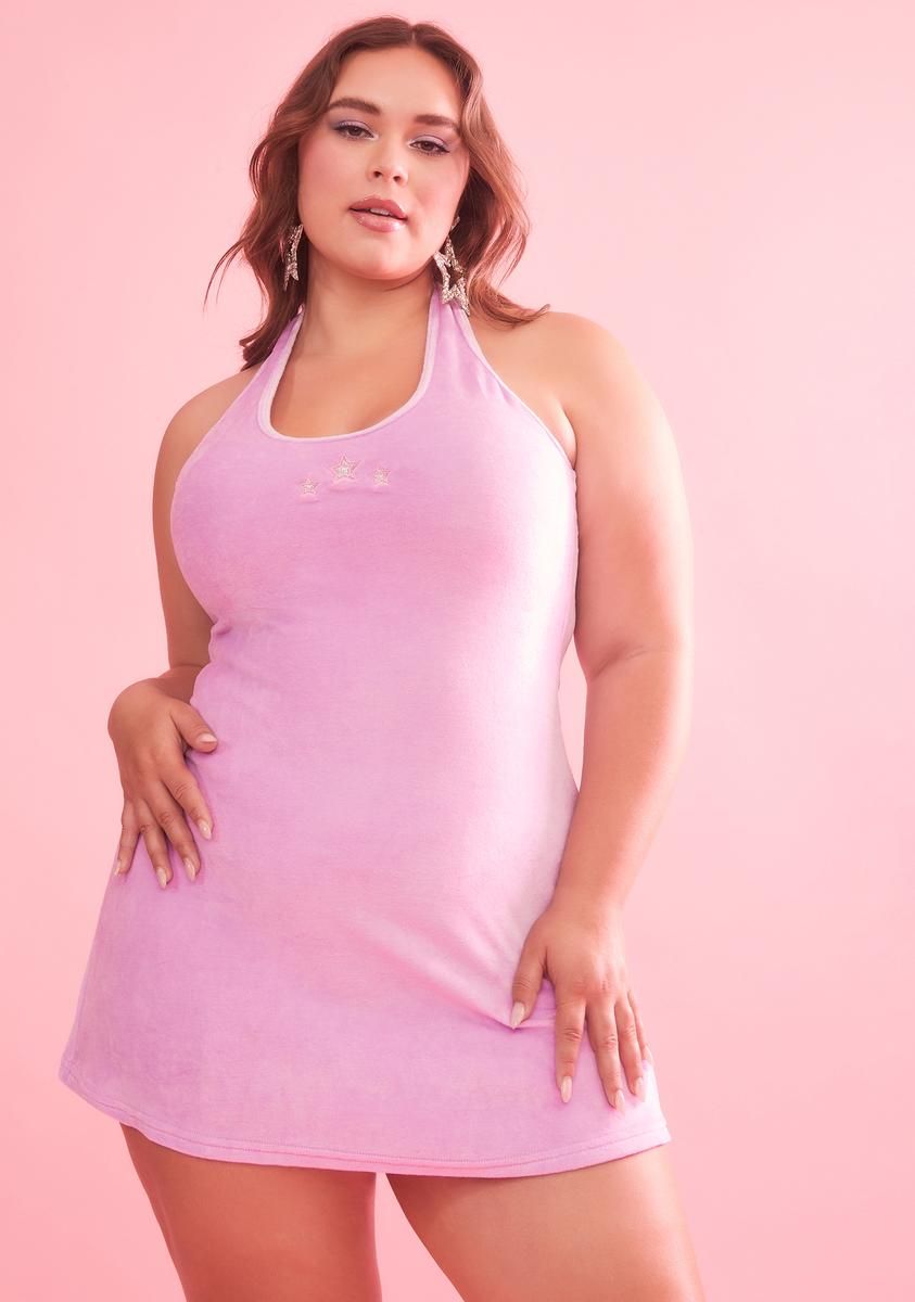 Plus Wild Direction Terry Halter Dress sold by Dolls Kill