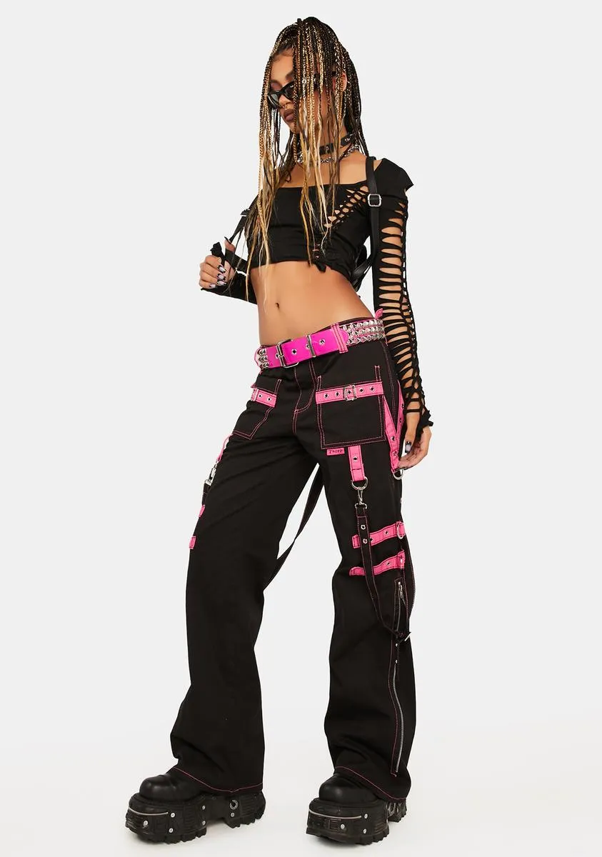 Pink Buckle Strap And Ring Pants sold by Dolls Kill product image thumbnail 3