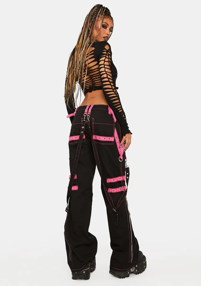 Pink Buckle Strap And Ring Pants sold by Dolls Kill product image thumbnail 4