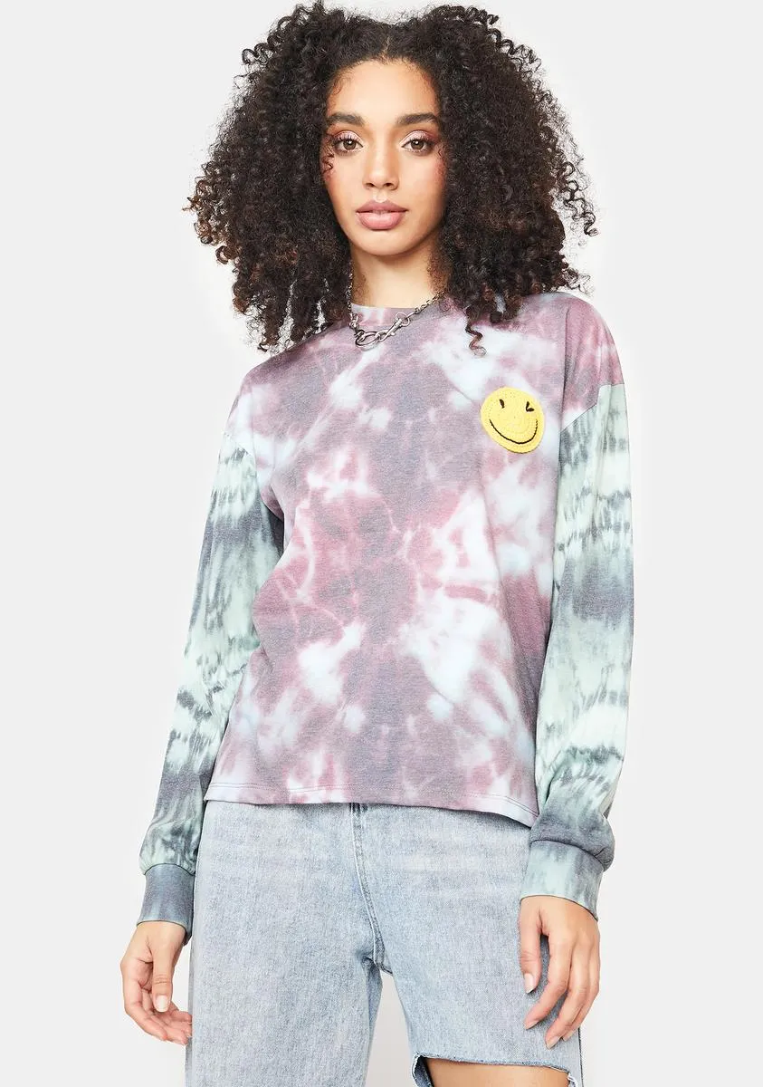 Tie Dye Crochet Applique T Shirt sold by Dolls Kill