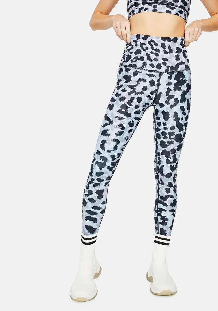 Grey Leopard High Waisted Leggings sold by Dolls Kill