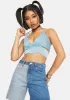 Blue Tie Back Halter Top sold by Dolls Kill