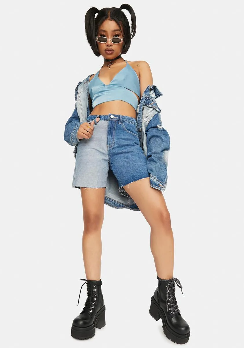 Blue Tie Back Halter Top sold by Dolls Kill product image thumbnail 3