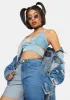 Blue Tie Back Halter Top sold by Dolls Kill