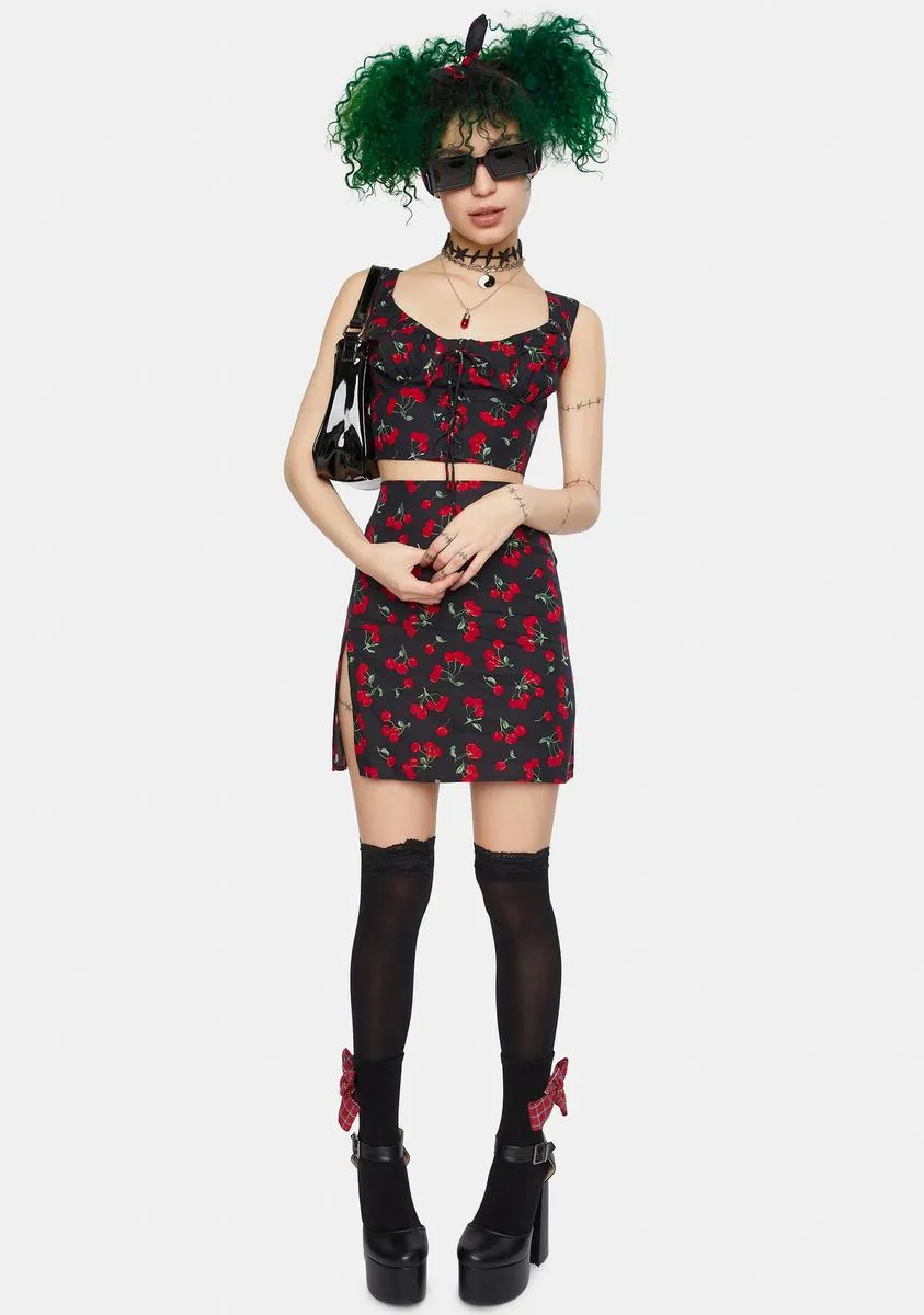 Black Cherry Glarina Crop Top sold by Dolls Kill product image thumbnail 3