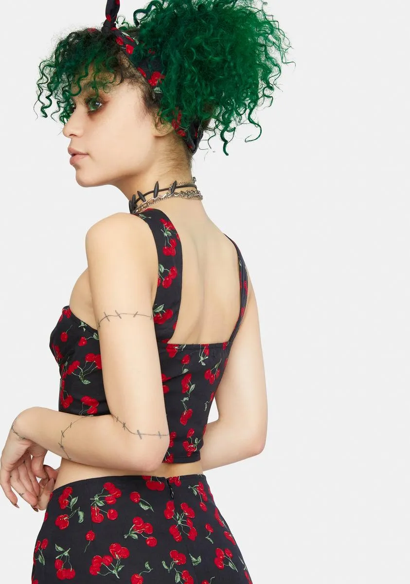 Black Cherry Glarina Crop Top sold by Dolls Kill product image thumbnail 4