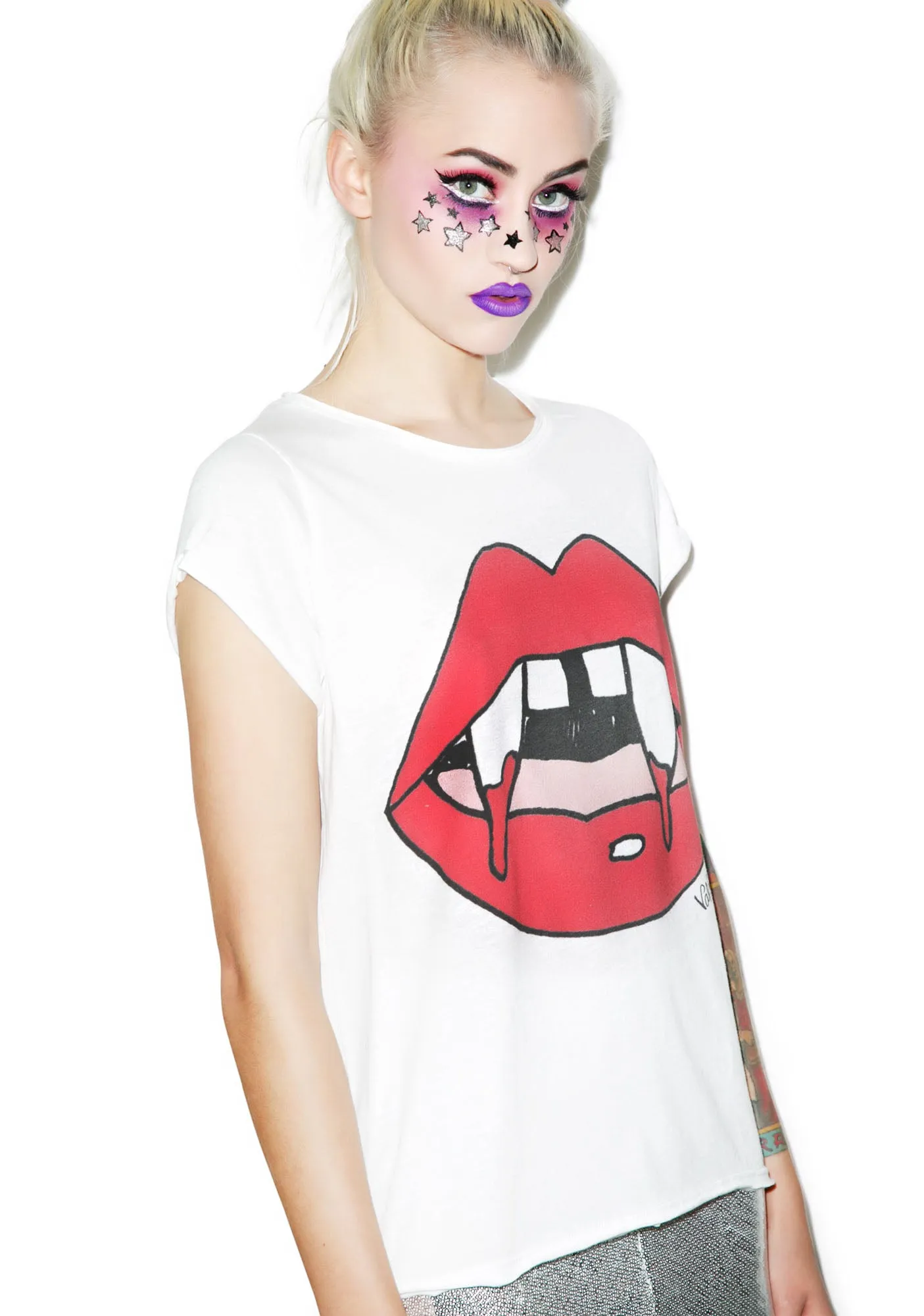 Fangs Crew Tee sold by Dolls Kill product image thumbnail 5