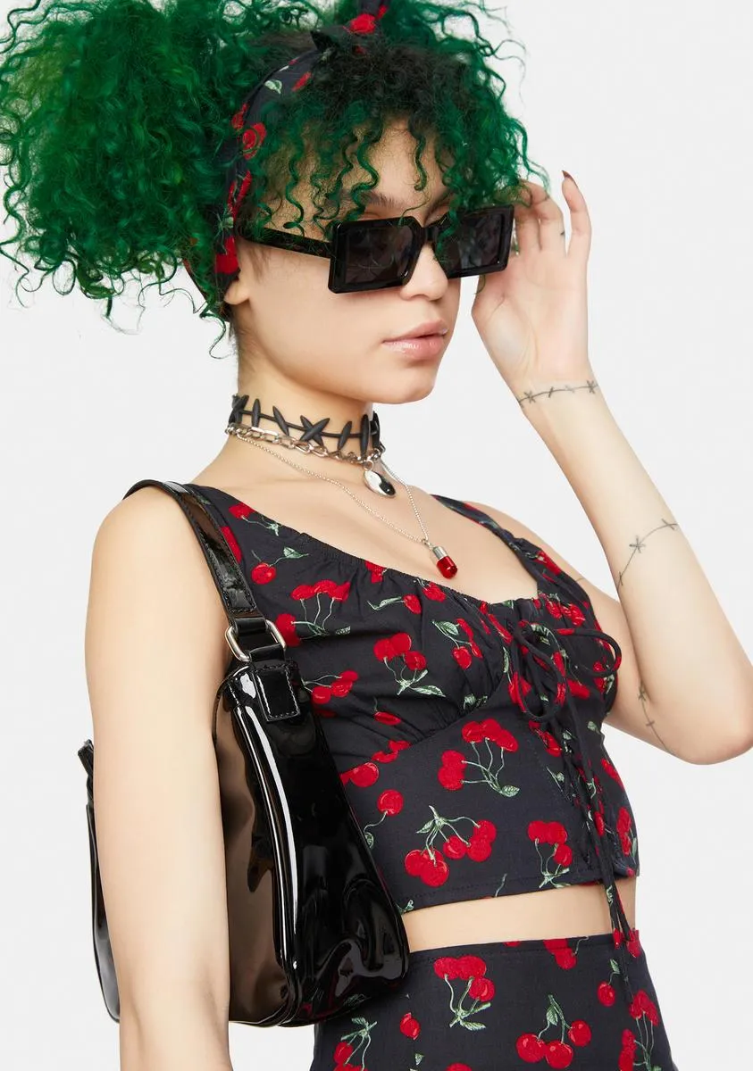 Black Cherry Glarina Crop Top sold by Dolls Kill product image thumbnail 2