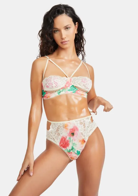 Treat Me Gently Floral Lingerie Set sold by Dolls Kill