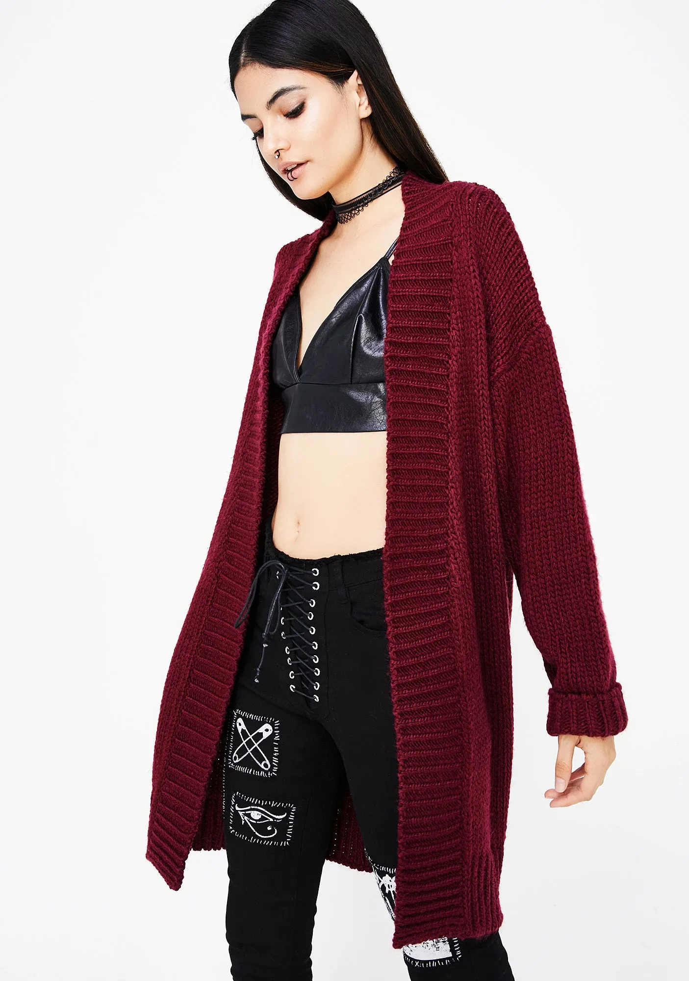 Left Em At Red Cardigan sold by Dolls Kill product image thumbnail 2