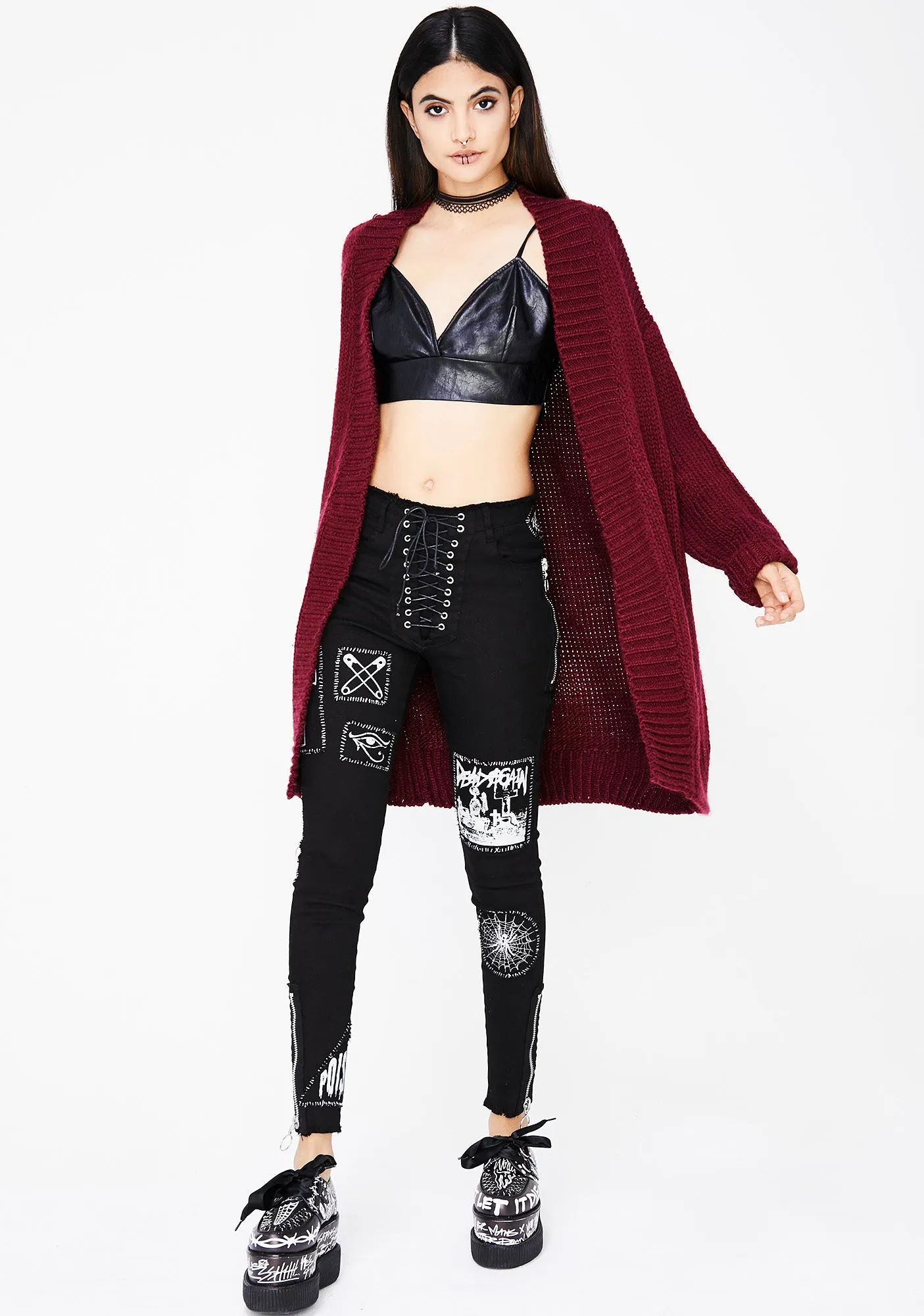 Left Em At Red Cardigan sold by Dolls Kill product image thumbnail 3