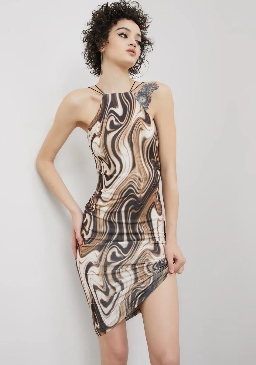 Taupe Second Skin Bodycon Midi Dress sold by Dolls Kill