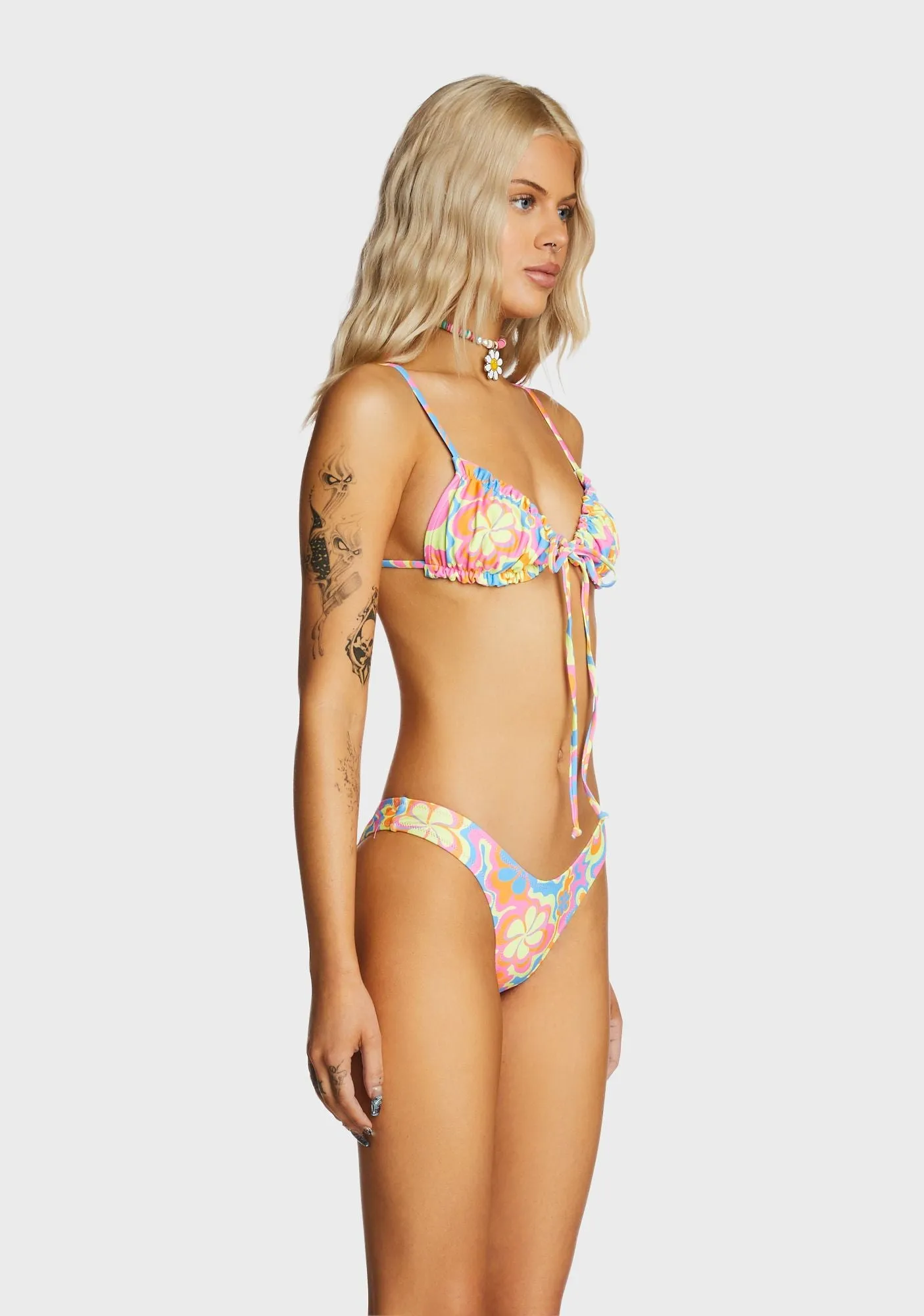 Ruched Bralette Bikini Top - Lovey Dovey sold by Dolls Kill product image thumbnail 4