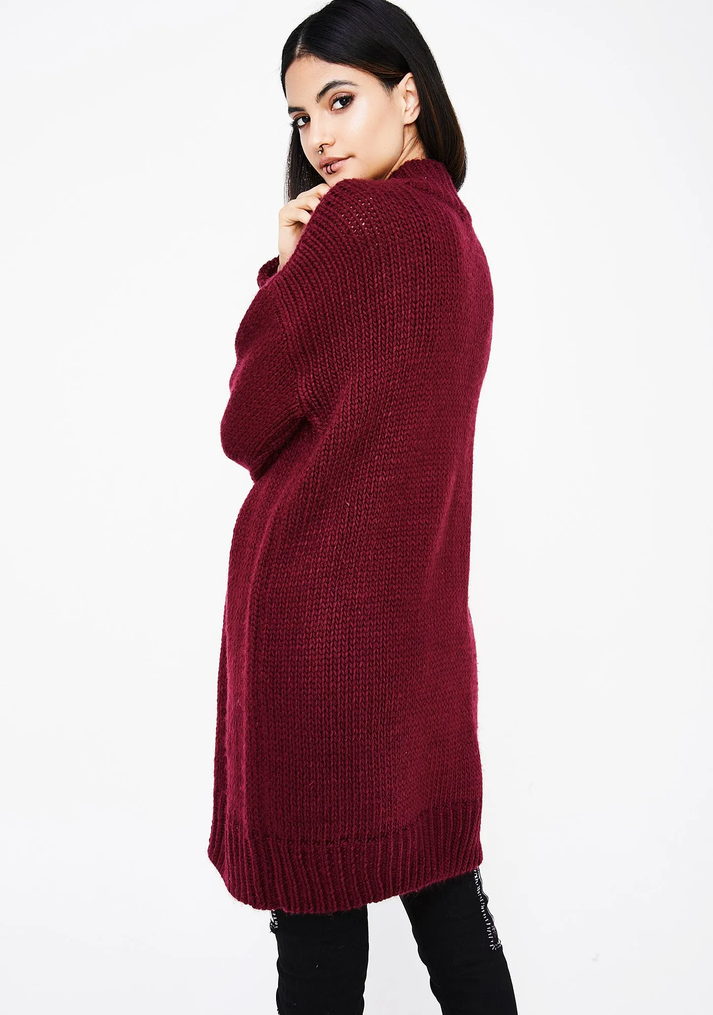 Left Em At Red Cardigan sold by Dolls Kill product image thumbnail 4