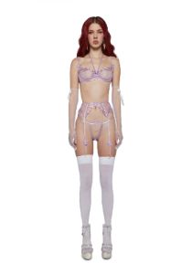 Cause A Flutter Lingerie Set sold by Dolls Kill