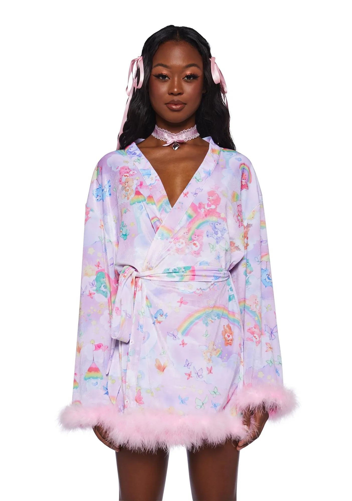 Cozy Heart Velour Robe sold by Dolls Kill