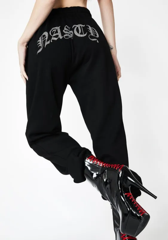 Nasty Rhinestone Sweatpants sold by Dolls Kill