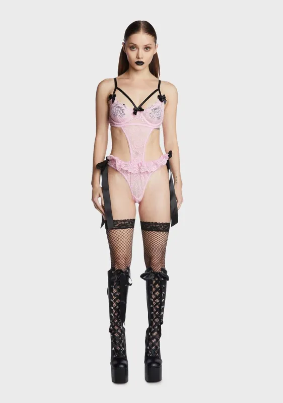 Ill-Fated Romance Lace Bodysuit sold by Dolls Kill