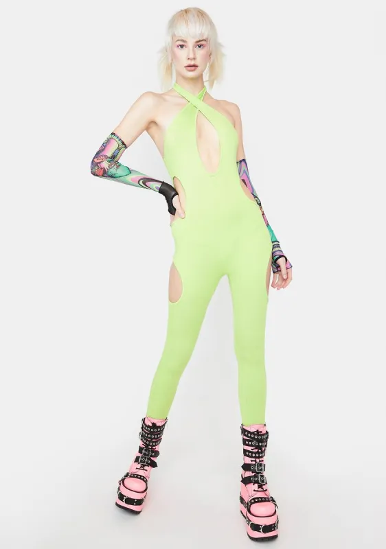 Record Scratch Cutout Catsuit sold by Dolls Kill