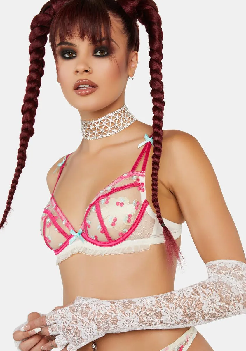Cherry Embroidered Frill Bra sold by Dolls Kill product image thumbnail 2