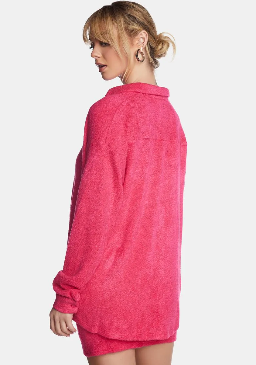 Fuchsia Knit Dress & Shirt Set sold by Dolls Kill product image thumbnail 4