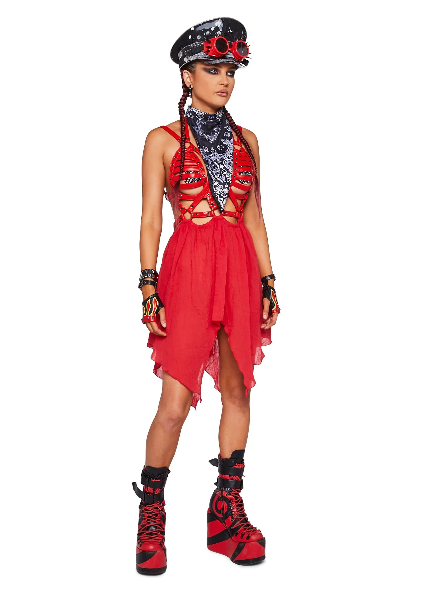 Celestial Ringmaster Mini Dress - Red sold by Dolls Kill product image thumbnail 2