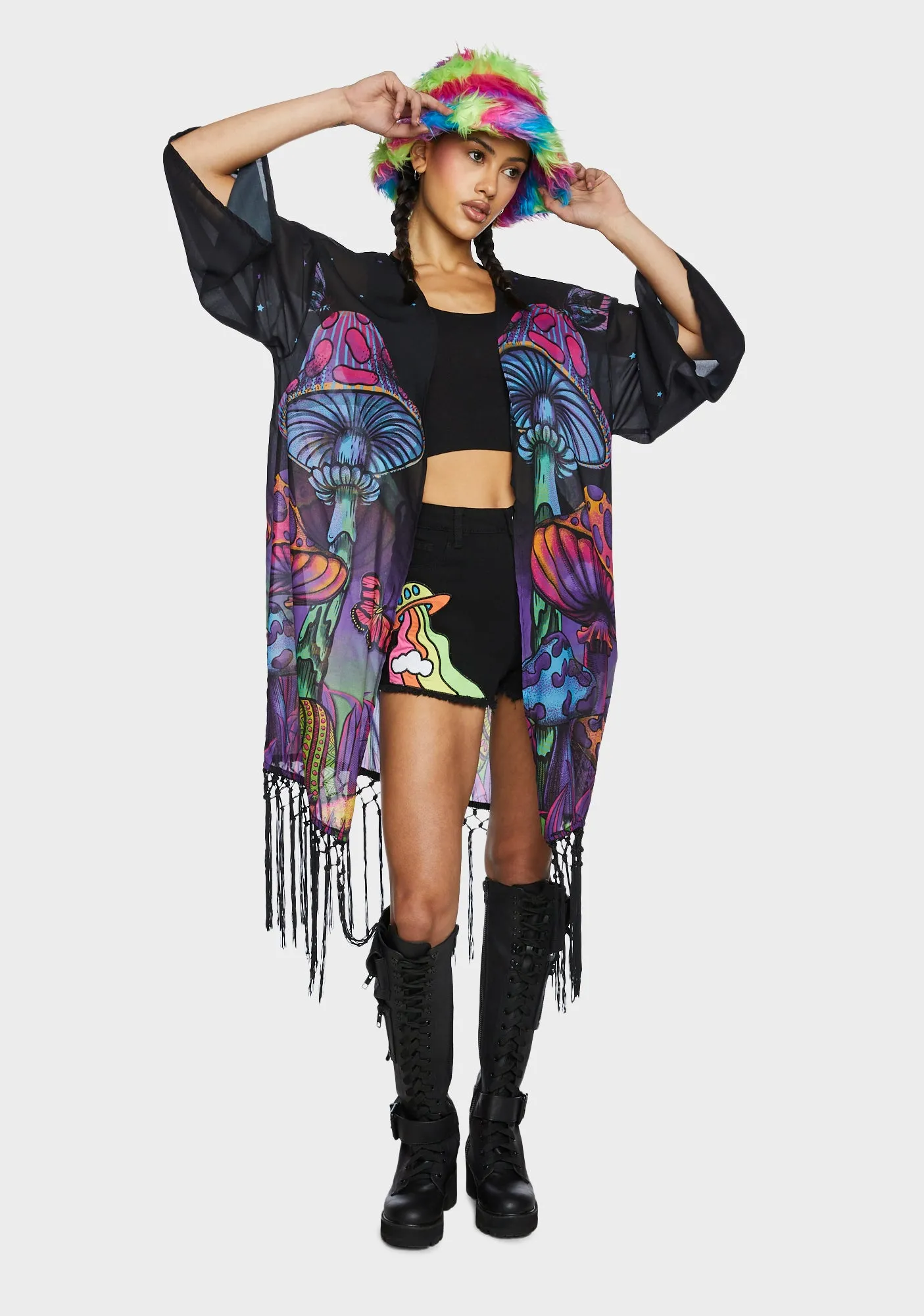 Psychedelic Fairytale Fringe Duster sold by Dolls Kill product image thumbnail 5