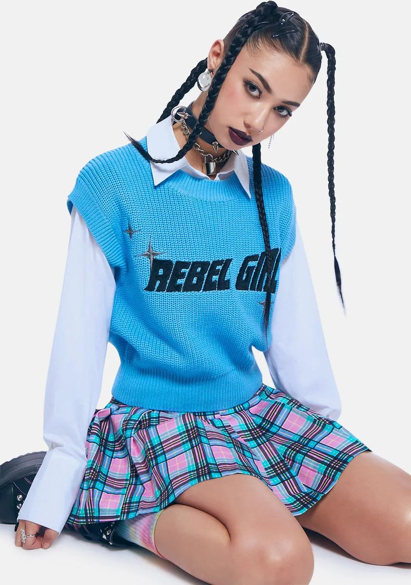 Aqua Rebel Girl Knit Sweater Vest sold by Dolls Kill product image thumbnail 2