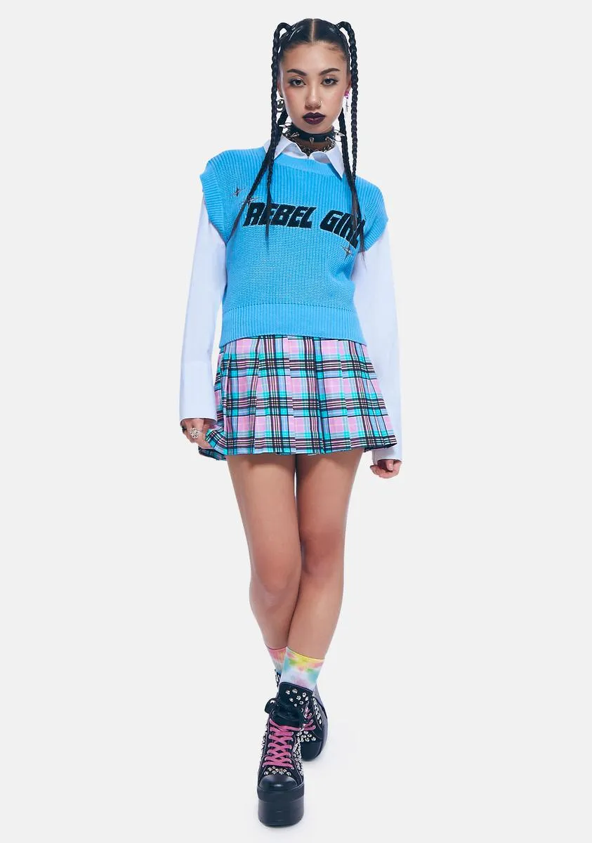 Aqua Rebel Girl Knit Sweater Vest sold by Dolls Kill product image thumbnail 3