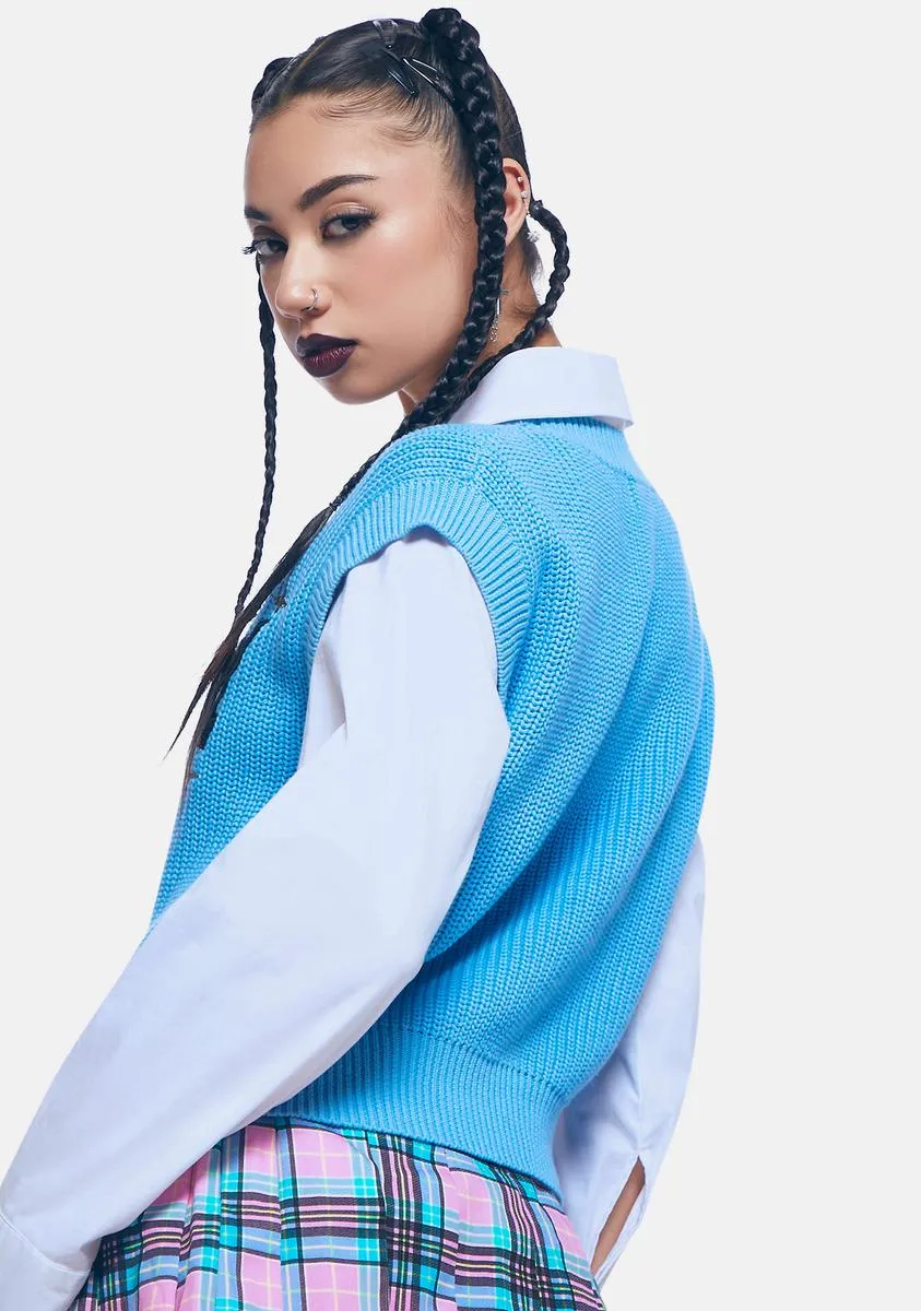 Aqua Rebel Girl Knit Sweater Vest sold by Dolls Kill product image thumbnail 4