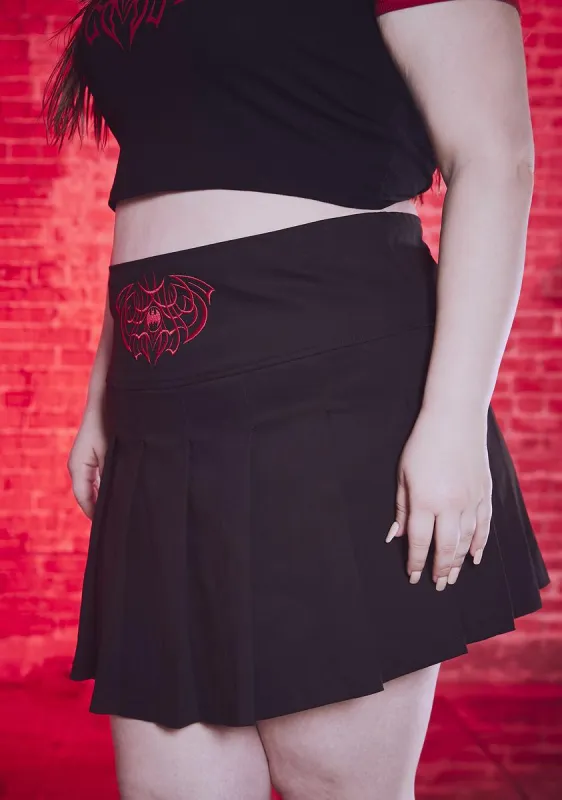 Plus You Summoned Me Pleated Mini Skirt sold by Dolls Kill