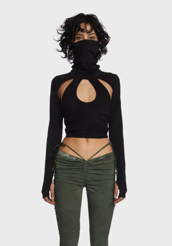 Echo Cut-Out Long Sleeve Top sold by Dolls Kill