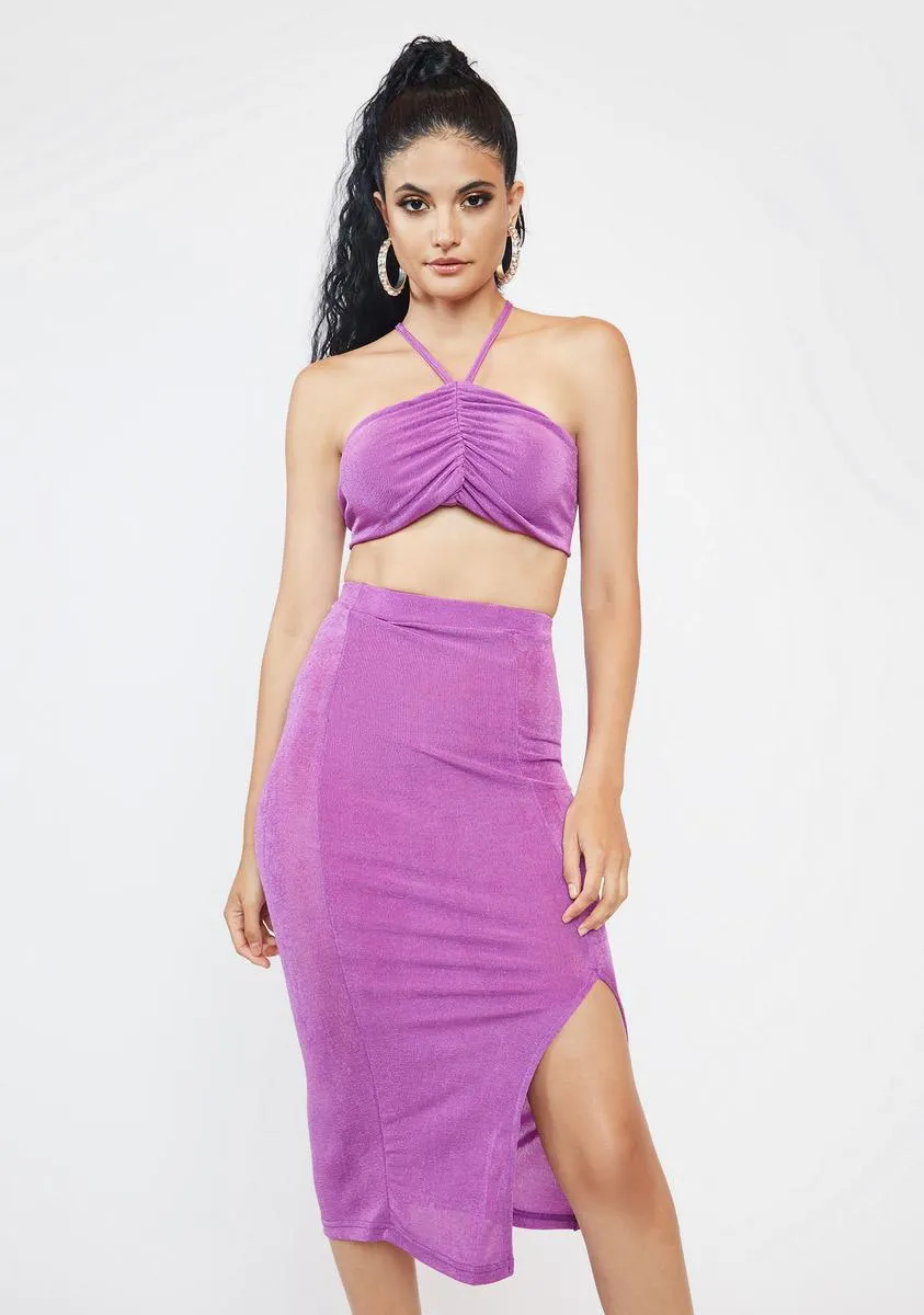 Magenta Skip The Line Skirt Set sold by Dolls Kill