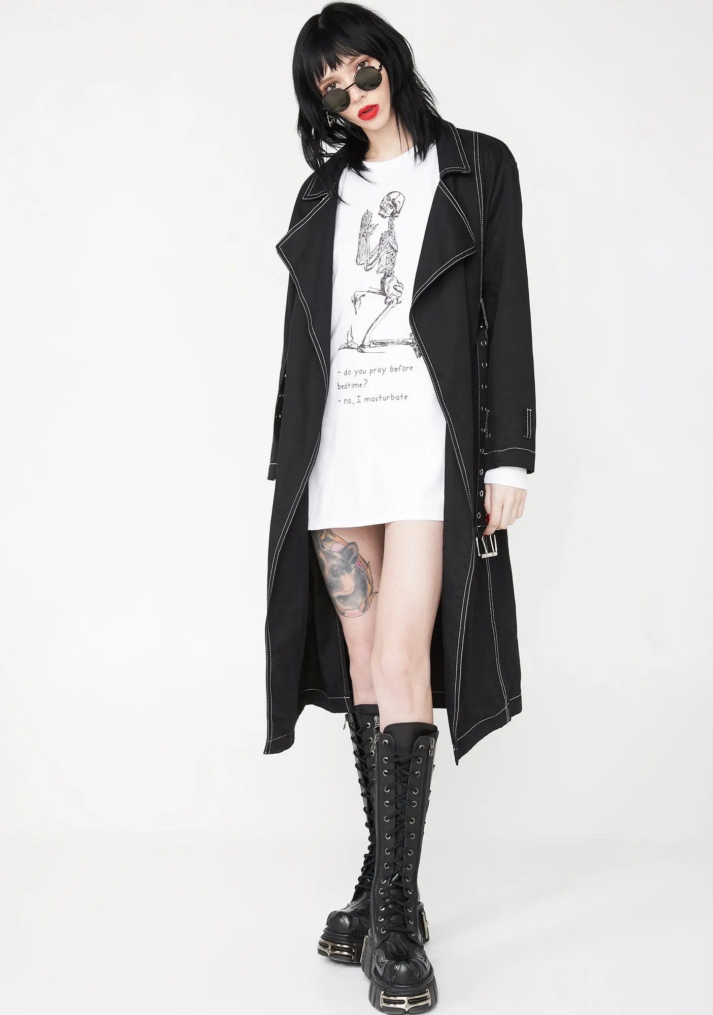 Do You Pray Before Bedtime Long Sleeve Tee sold by Dolls Kill product image thumbnail 3