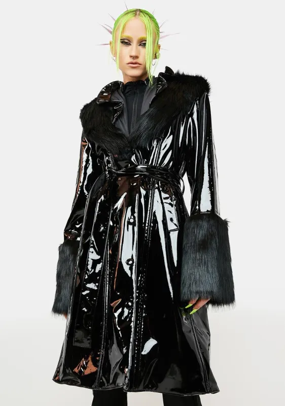 Vulva Collar Patent Coat sold by Dolls Kill