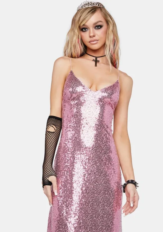 Rose Sequin Midi Dress sold by Dolls Kill