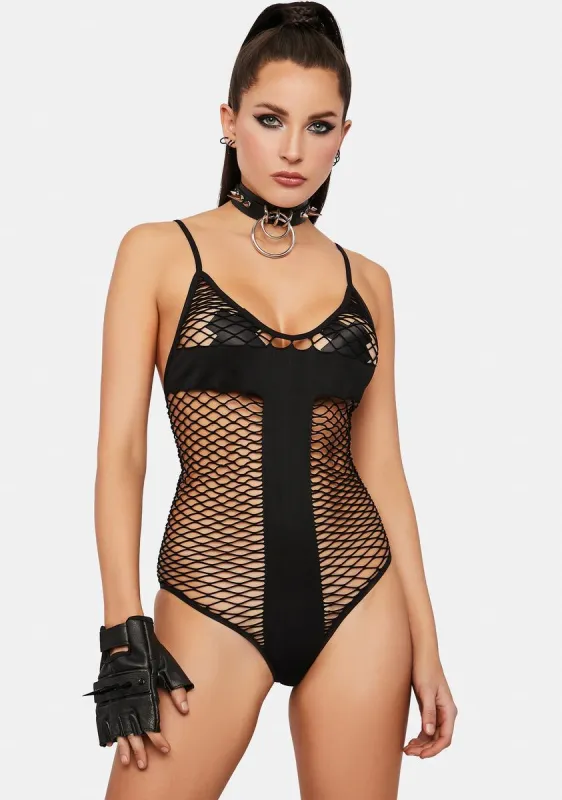 Moving Fast Fishnet Teddy sold by Dolls Kill