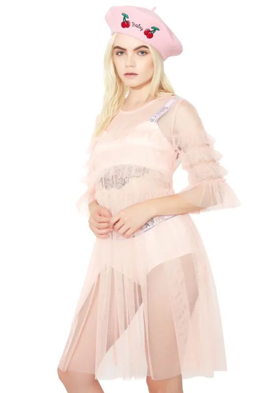 Blush Ophelia Sheer Babydoll Dress sold by Dolls Kill