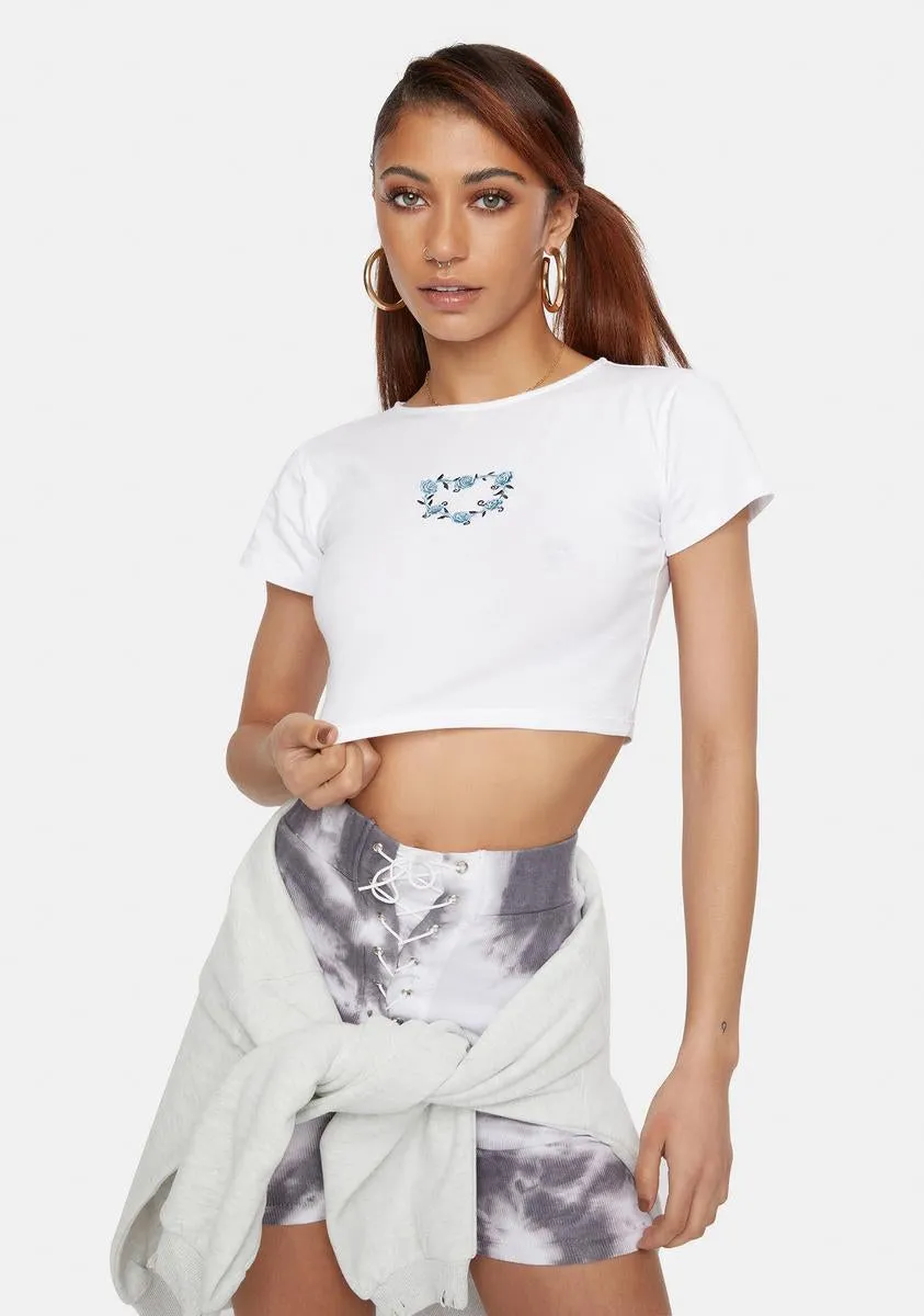 White Rose Chain Tindy Crop Top sold by Dolls Kill