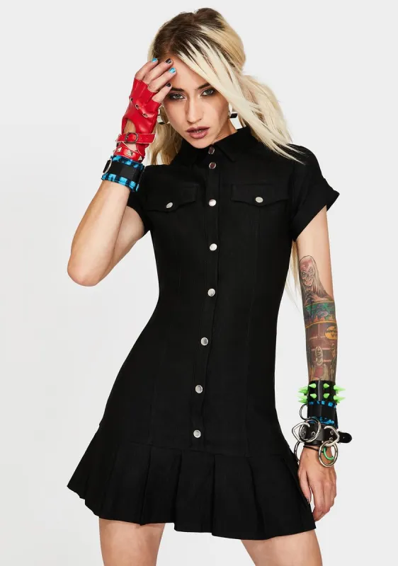 Live N' Learn Button Down Dress sold by Dolls Kill
